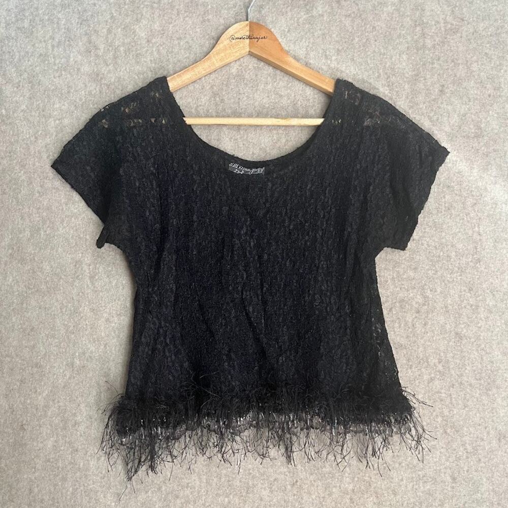 All That Jazz Black Whismigoth Lace Beaded Top - Picture 3 of 9